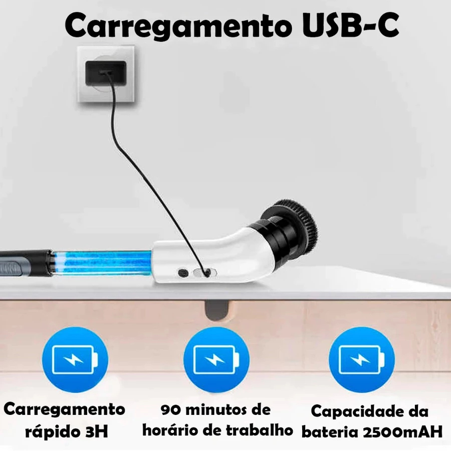 Escova de Limpeza Elétrica Rotativa 9 em 1 com Dispenser de Sabão, Sem Fio, Recarregável, Multiuso IZEPOWER CLEAN, foto 4