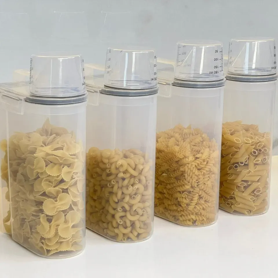 Kit 4 Potes Herméticos Porta Mantimento com Copo Medidor 2,5 Litros, foto 2